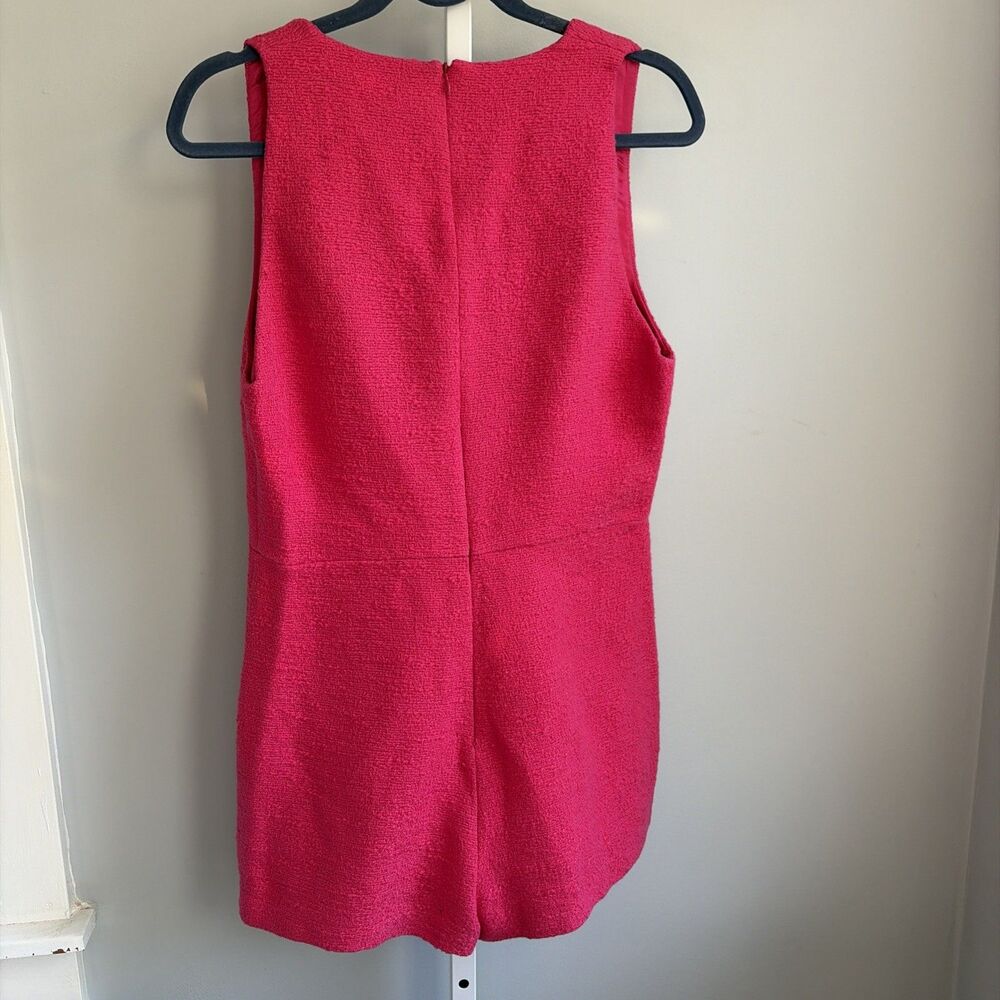 ZARA Fuchsia Tweed Textured Romper Playsuit Size M B21 - Picture 6 of 10